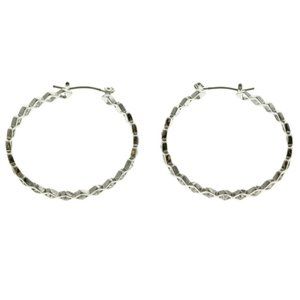 Express dainty Silver hoop earring's with crystal